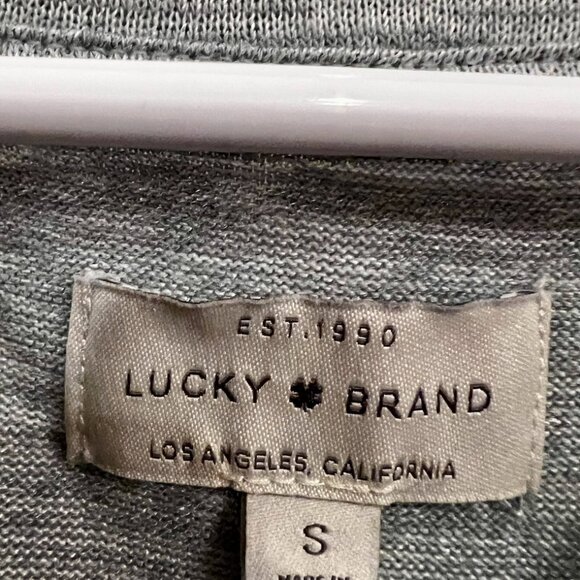 Lucky Brand Grey Long Sleeve with front Crossover and Tie. Size S - Picture 2 of 5